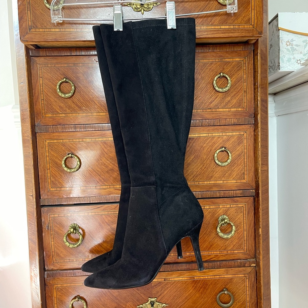 Like new Nine West 7.5 Black Suede Boots - Worn once!